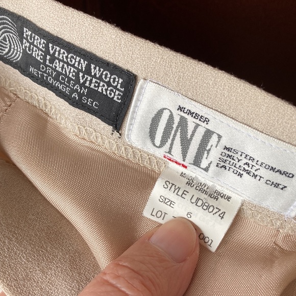 Vintage 90s Number One Mr. Leonard Wool Beige Skirt Size 6-8 - Picture 3 of 5